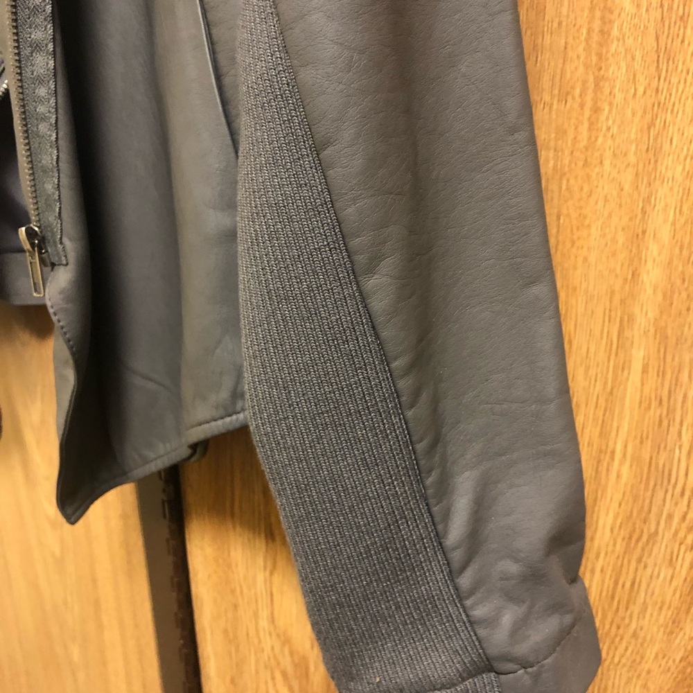 Gray Leather Jacket - Picture 3 of 3